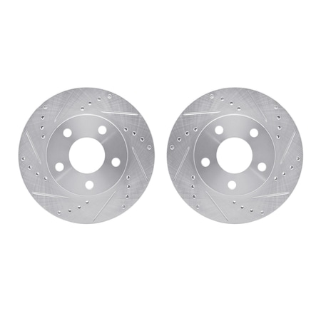 Rotors-Drilled And Slotted-SilverZinc Coated, 7002-47008